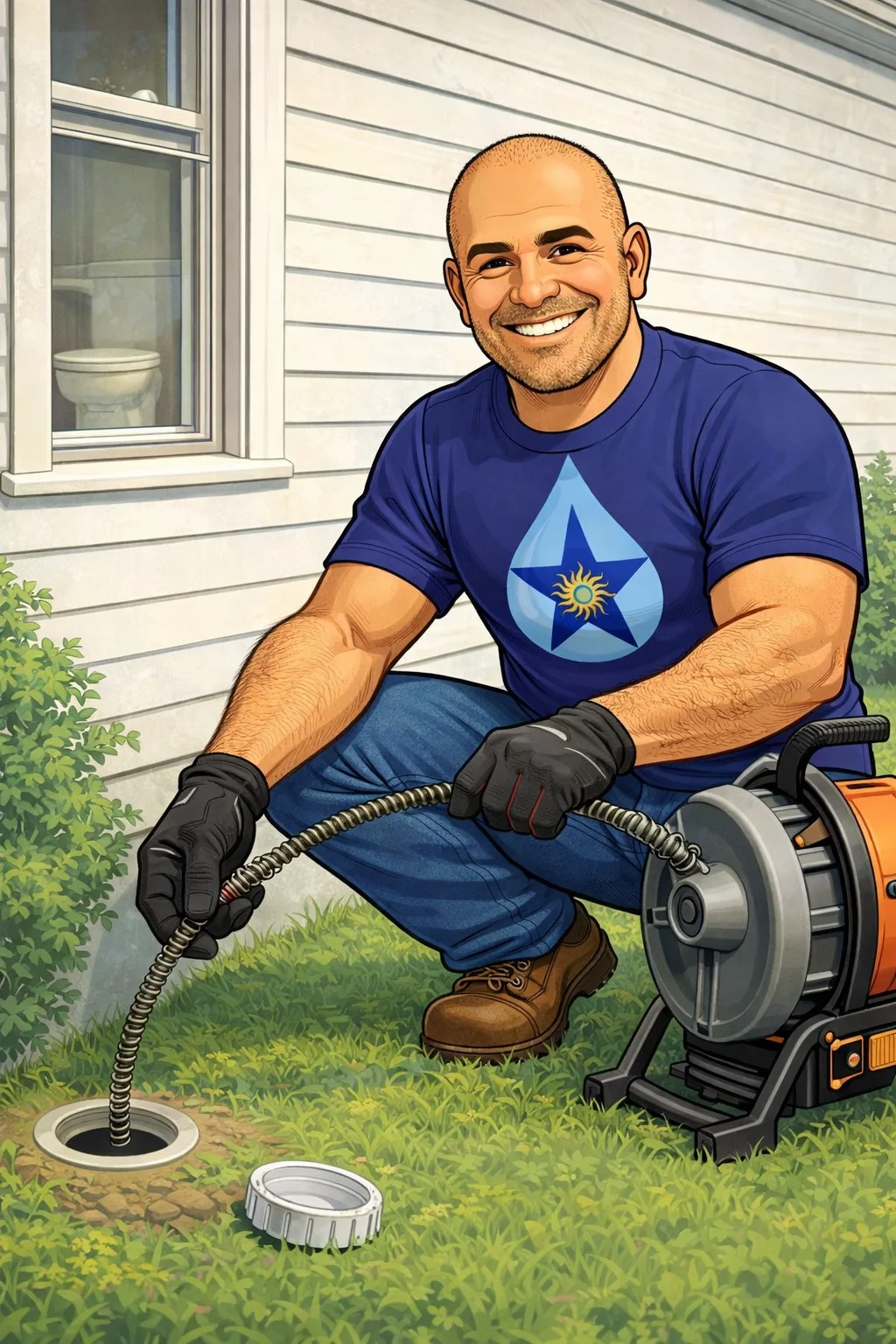 Hristo Panov providing drain cleaning in Houston — ARG Plumbing