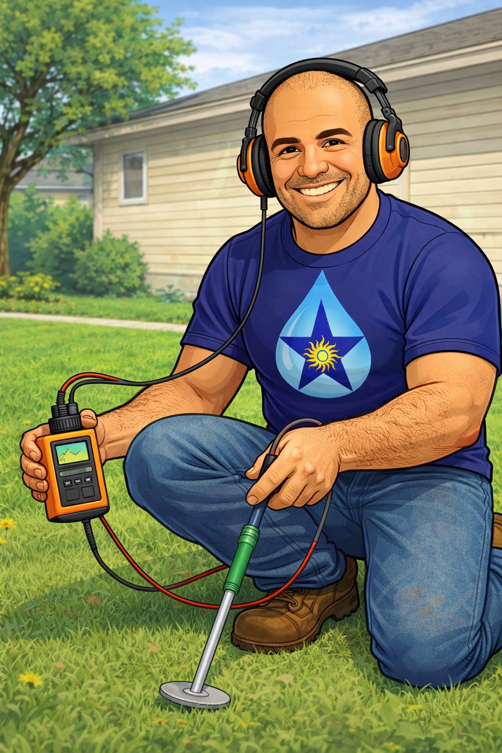 Hristo Panov providing leak detection & repair in Houston — ARG Plumbing