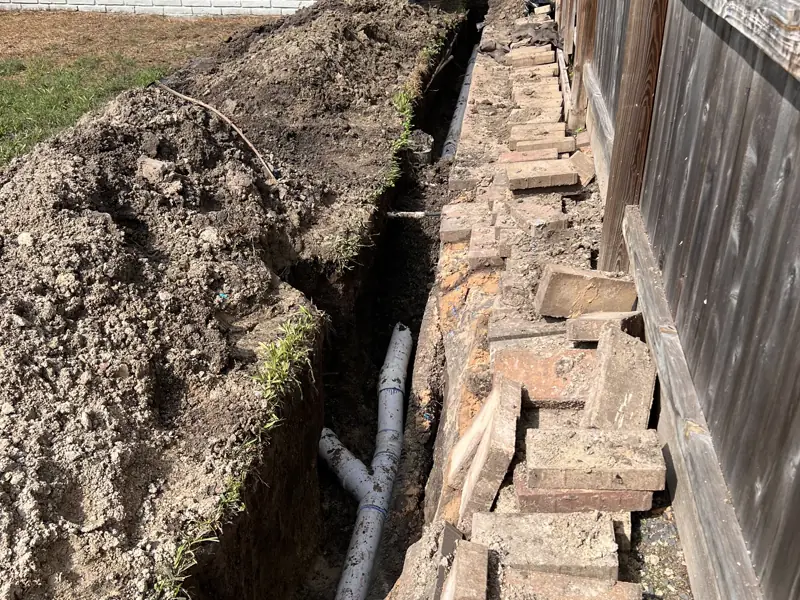 Old cast iron out, new PVC in, yard put back — 4 of 6
