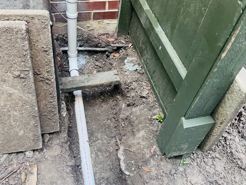 A main line replaced end to end, then filled and held — 7 of 9