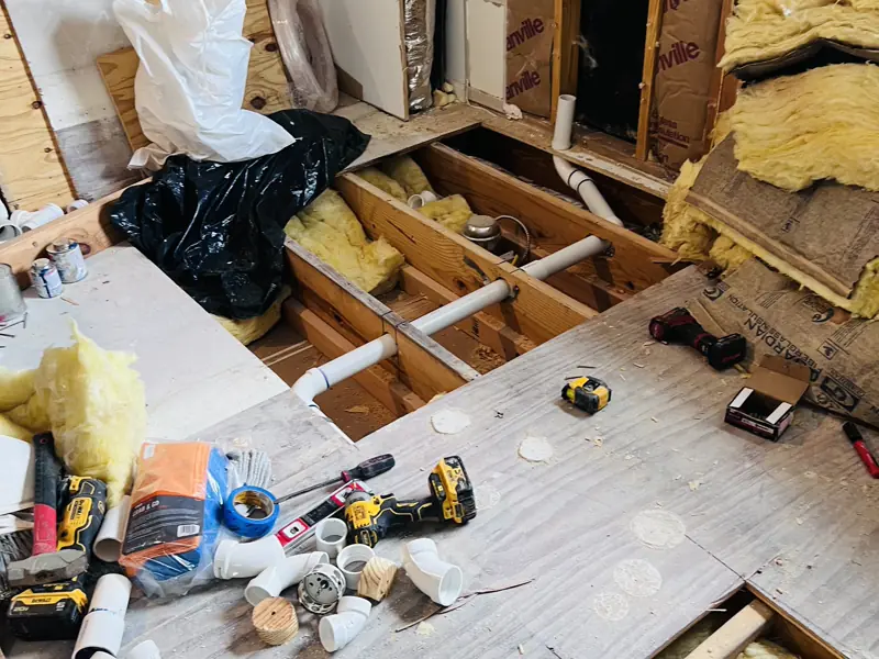 Every drain in the house, replaced under the floor — 2 of 6