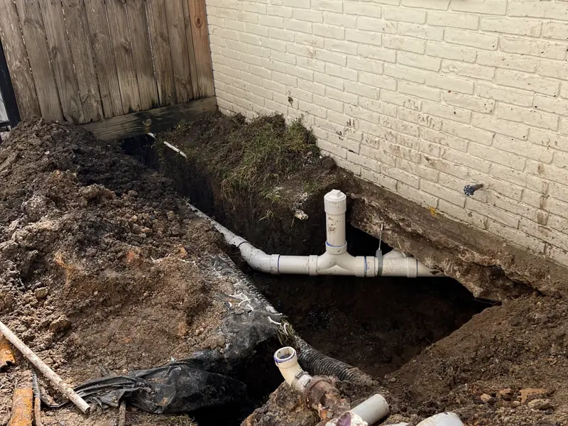 Old cast iron out, new PVC in, yard put back — 5 of 6