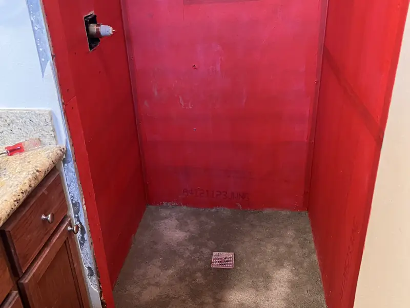 Shower rebuilt from the studs out — 2 of 3