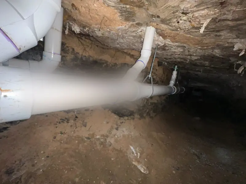 Branch drains cut in and re-hung underneath