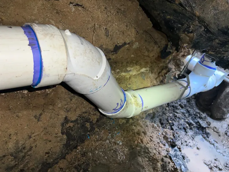 Where the new pipe meets what stays