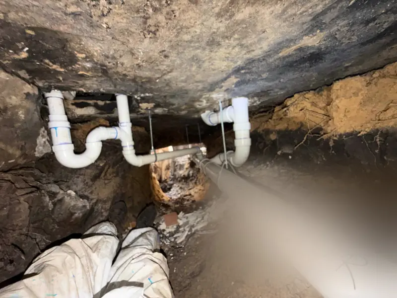 Five branch lines replaced without opening a floor — 2 of 3