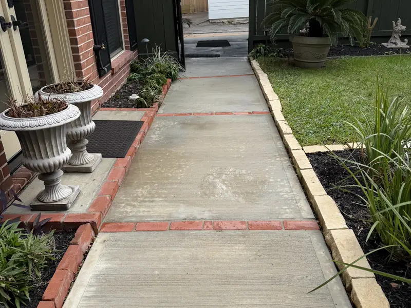 Walkway back down, cleanout left flush
